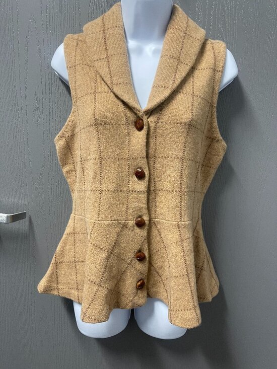 Lauren Ralph Lauren Jackets & Blazers - Vintage Lauren Ralph Lauren Lambswool Peplum Sweater Vest Petite Large